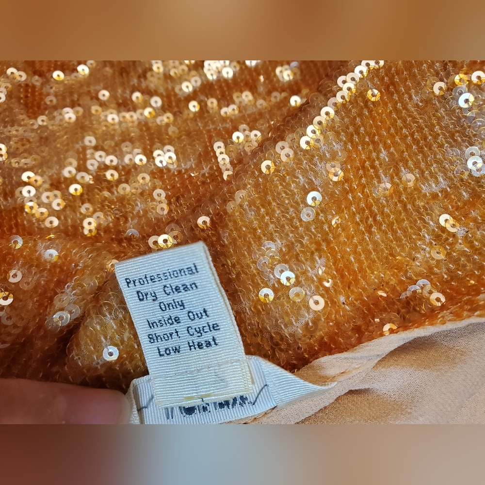 J.Crew Collection Amber Gold Sequin Silk Camisole Top Size 8 - Picture 9 of 9